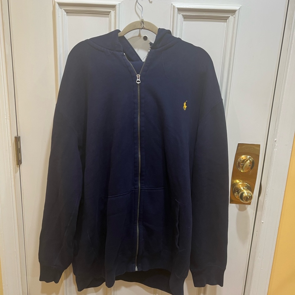 Title: Ralph Lauren Navy Blue Sweat Suit – Size 3XLT Jacket & 2XB Pants